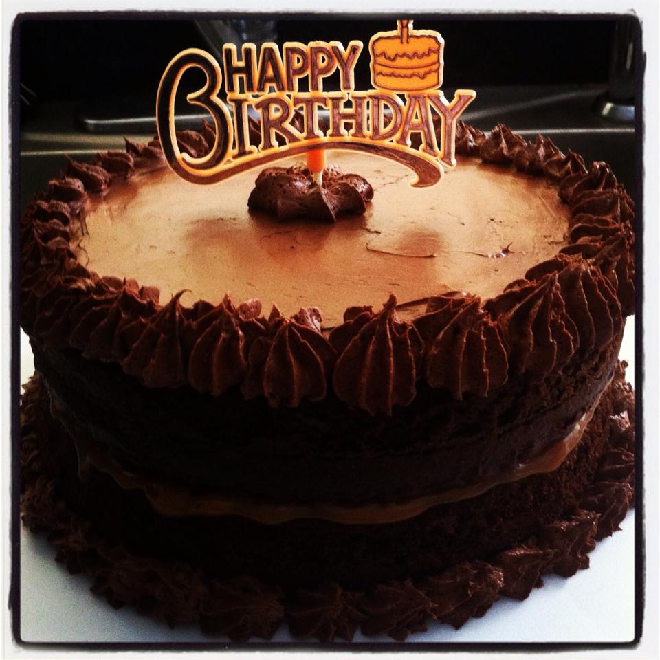 Triple chocolate fudge cake