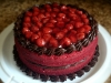 Red Velvet with Cherries and Dark Chocolate Frosting