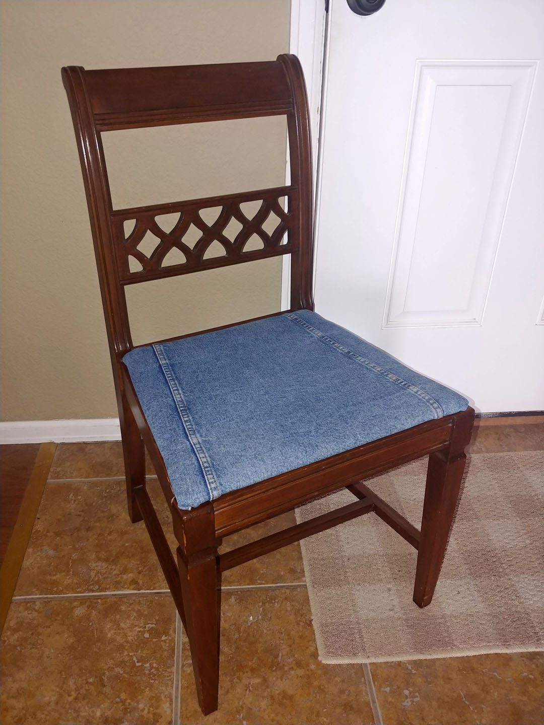 Chair Reupholstered With Denim