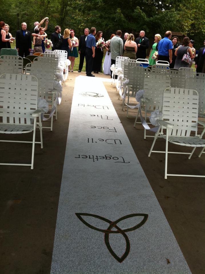 Aisle runner for Justin and Carly's wedding