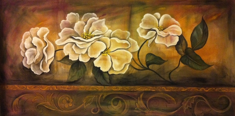 White Flowers - Acrylic Painting 2011