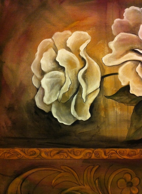 White Flowers - Acrylic Painting 2011