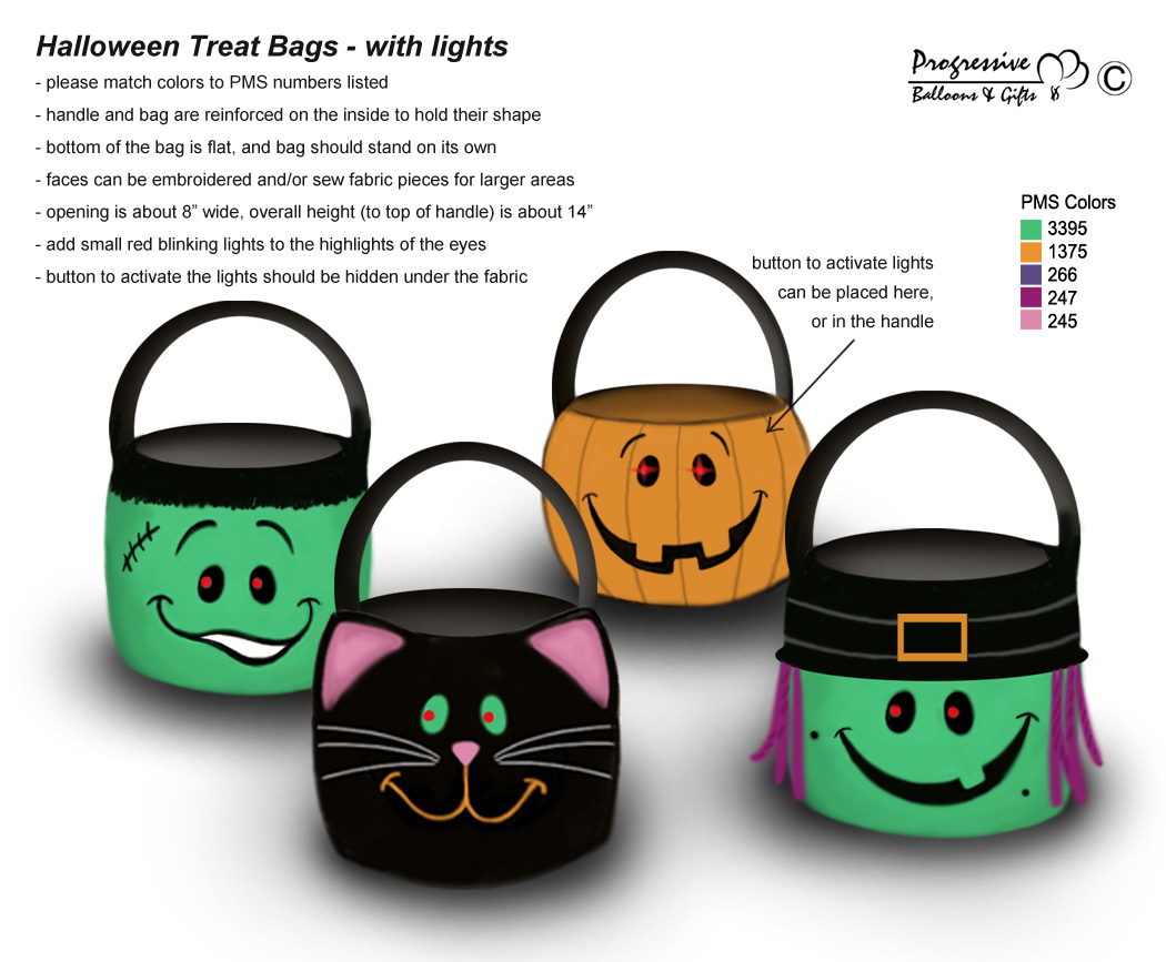 Plush Lighted Treat Bags Design