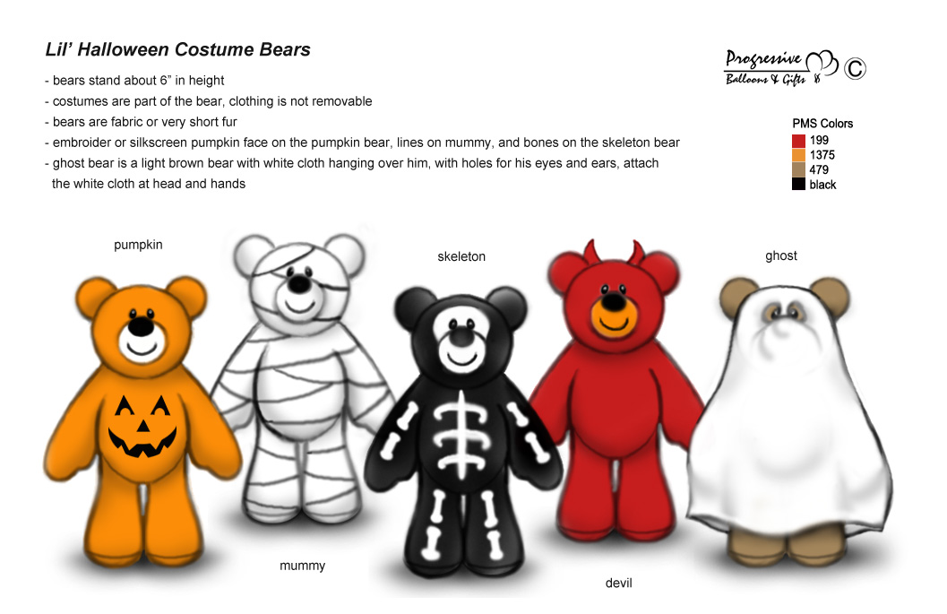 Plush Lil Costume Bears Design